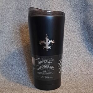 NFL SAINTS Gold and Black Tumbler with Fleur-de-lis Design
